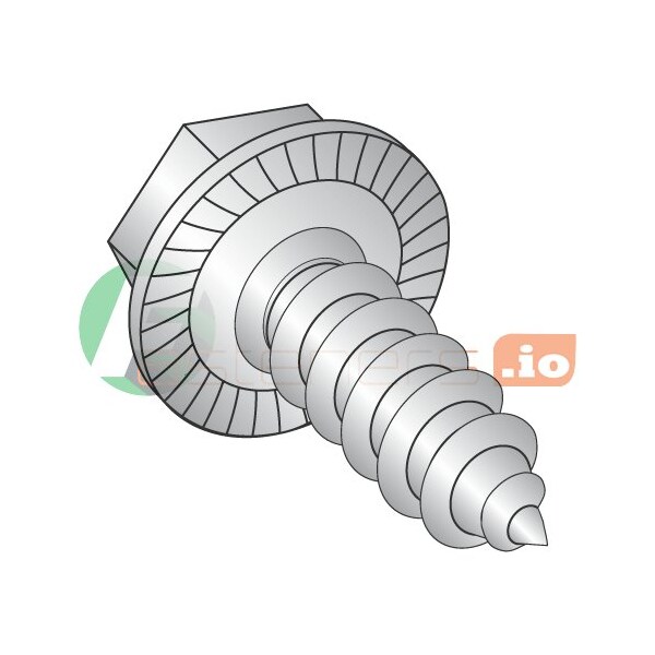 Newport Fasteners Sheet Metal Screw, #8 x 1/2 in, 18-8 Stainless Steel Flange Hex Head External Hex Drive, 5000 PK 289471 - main